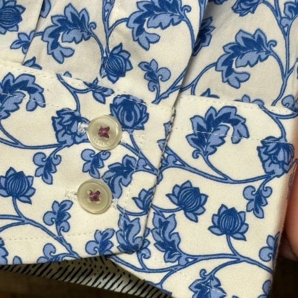 TED BAKER Endurance Button Down Men’s size 16 34/35 Blue Floral Dress Shirt - Picture 8 of 8